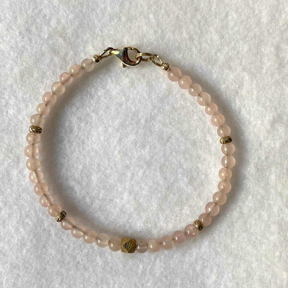 Rose quartz bracelet handmade